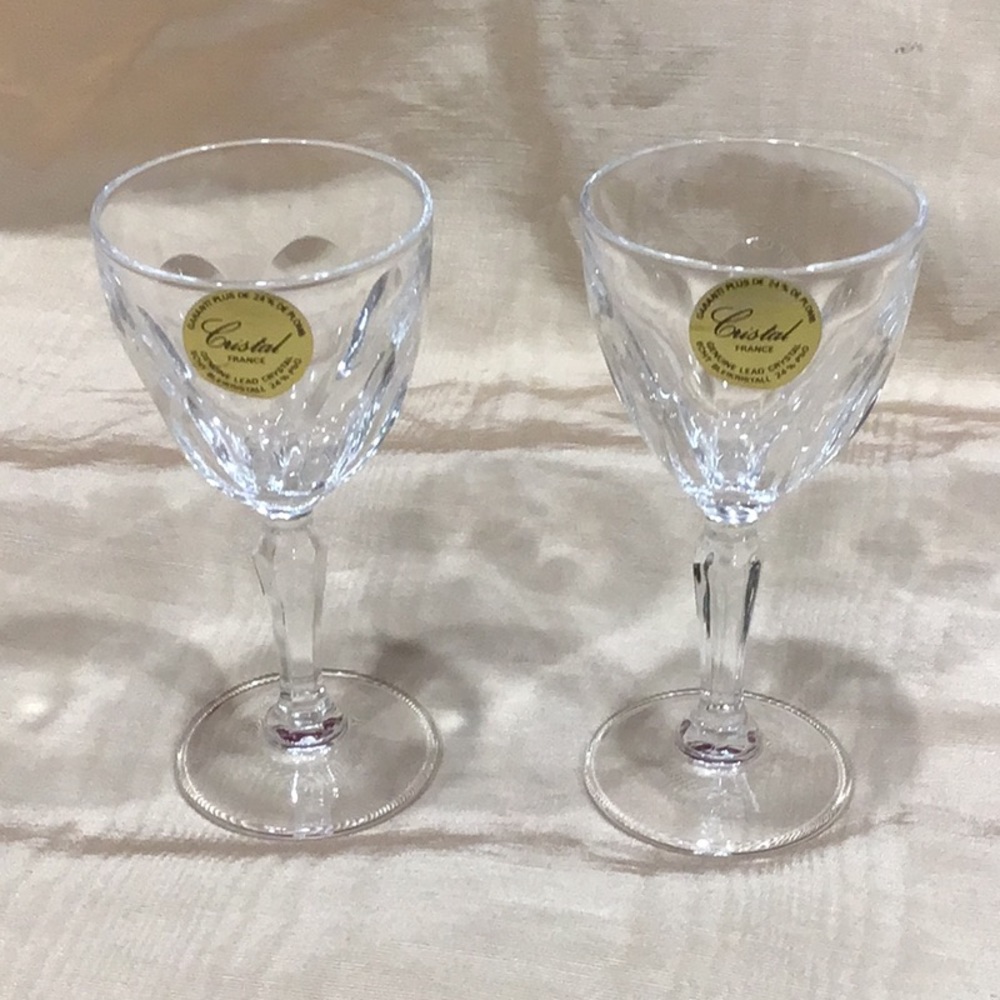 Vintage Cristal crystal cordial glasses